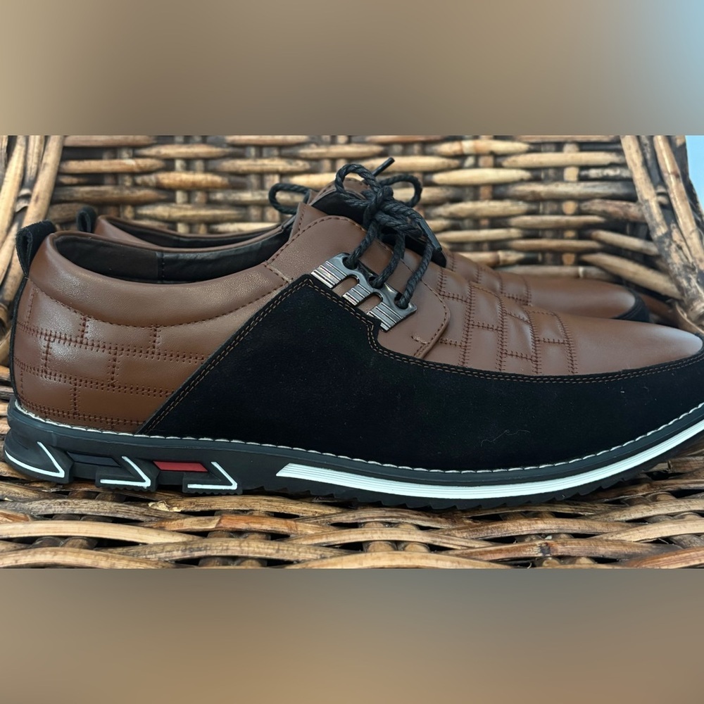 Gatsby Oxford Shoes Men's
Size 49 US 14.5 Derby
Orthopedic Comfort Brown
Black